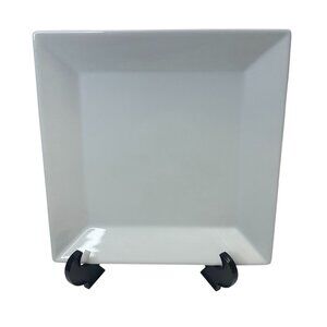 Pier 1 Imports White Square Ceramic Serving Platter with Raised Rim and Dimpled